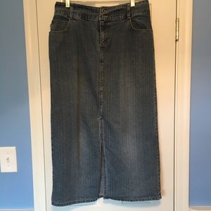 Long denim skirt